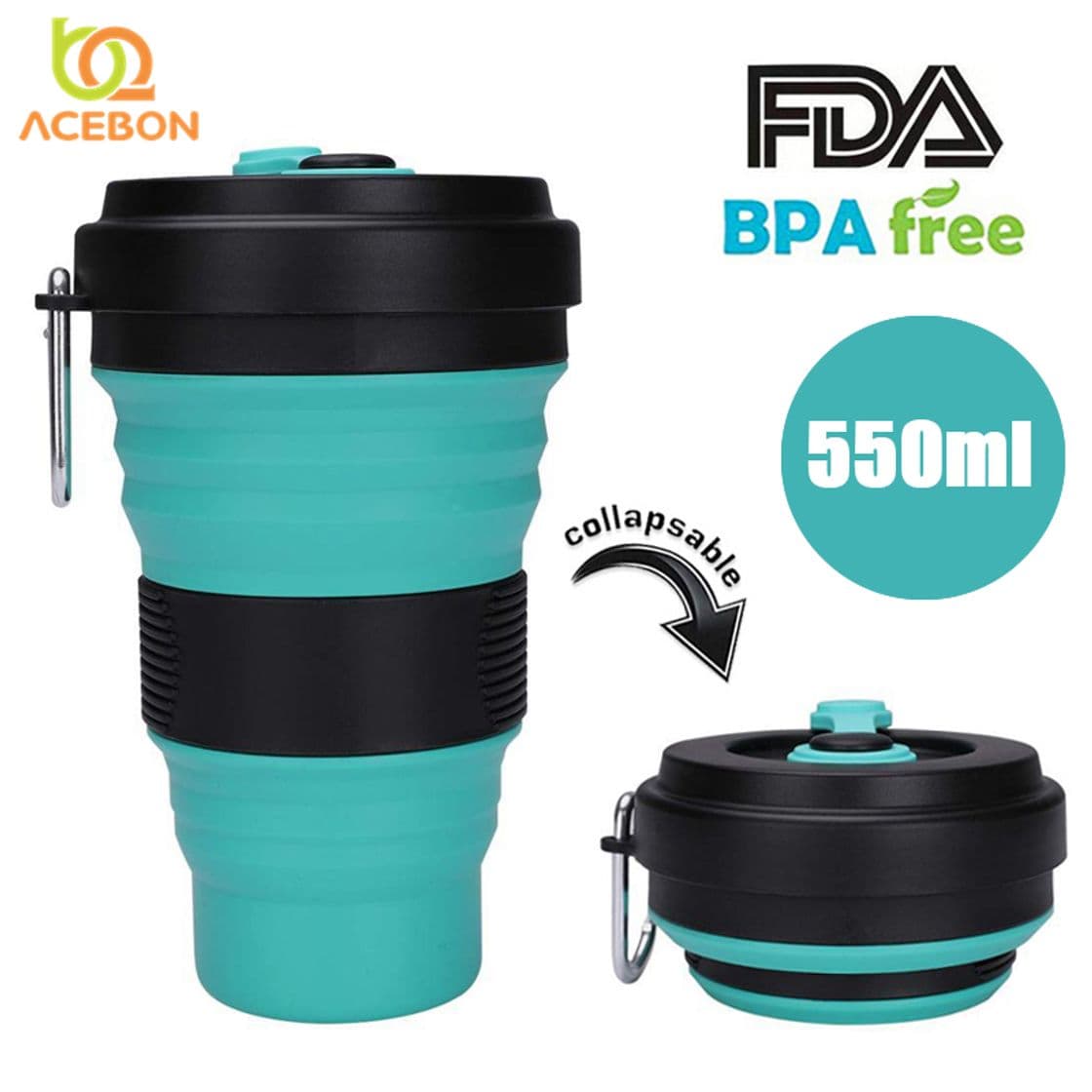 Producto 550ml Folding Silicone Cup Mugs Portable Silicone Telescopic