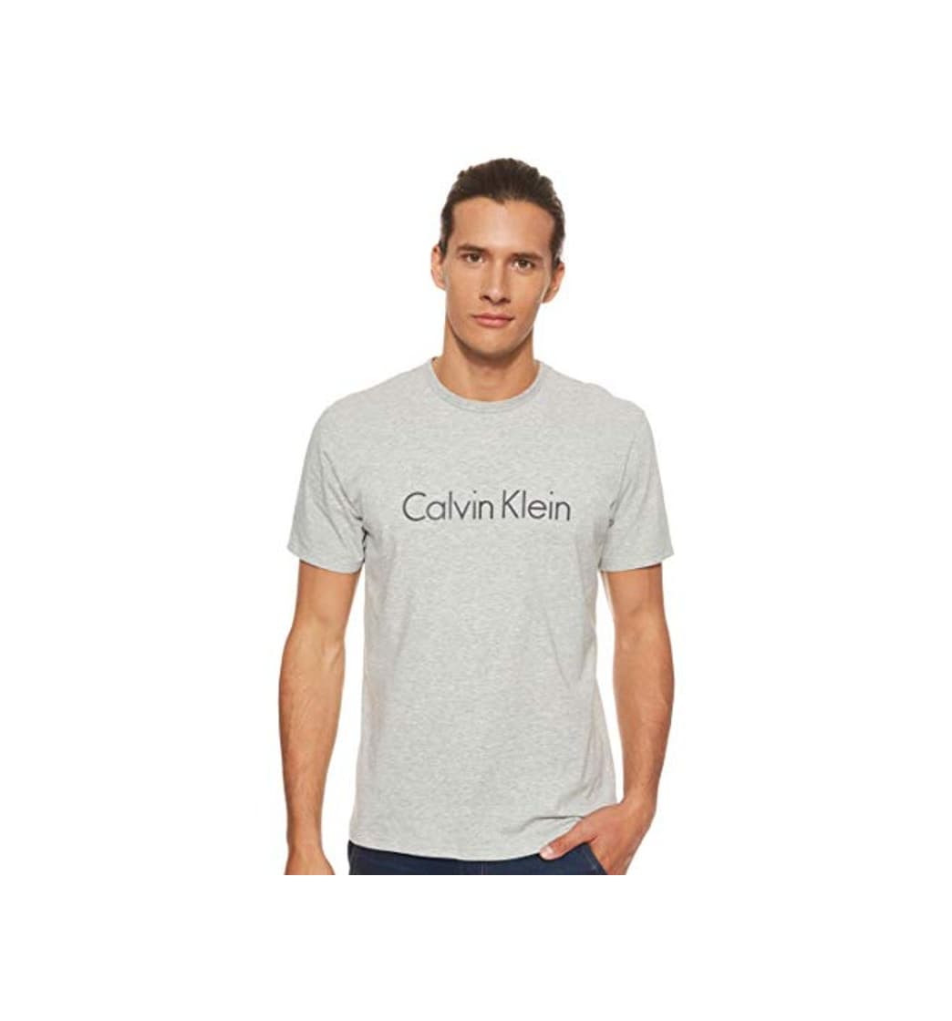 Moda Calvin Klein S/s Crew Neck Top de pijama, Gris