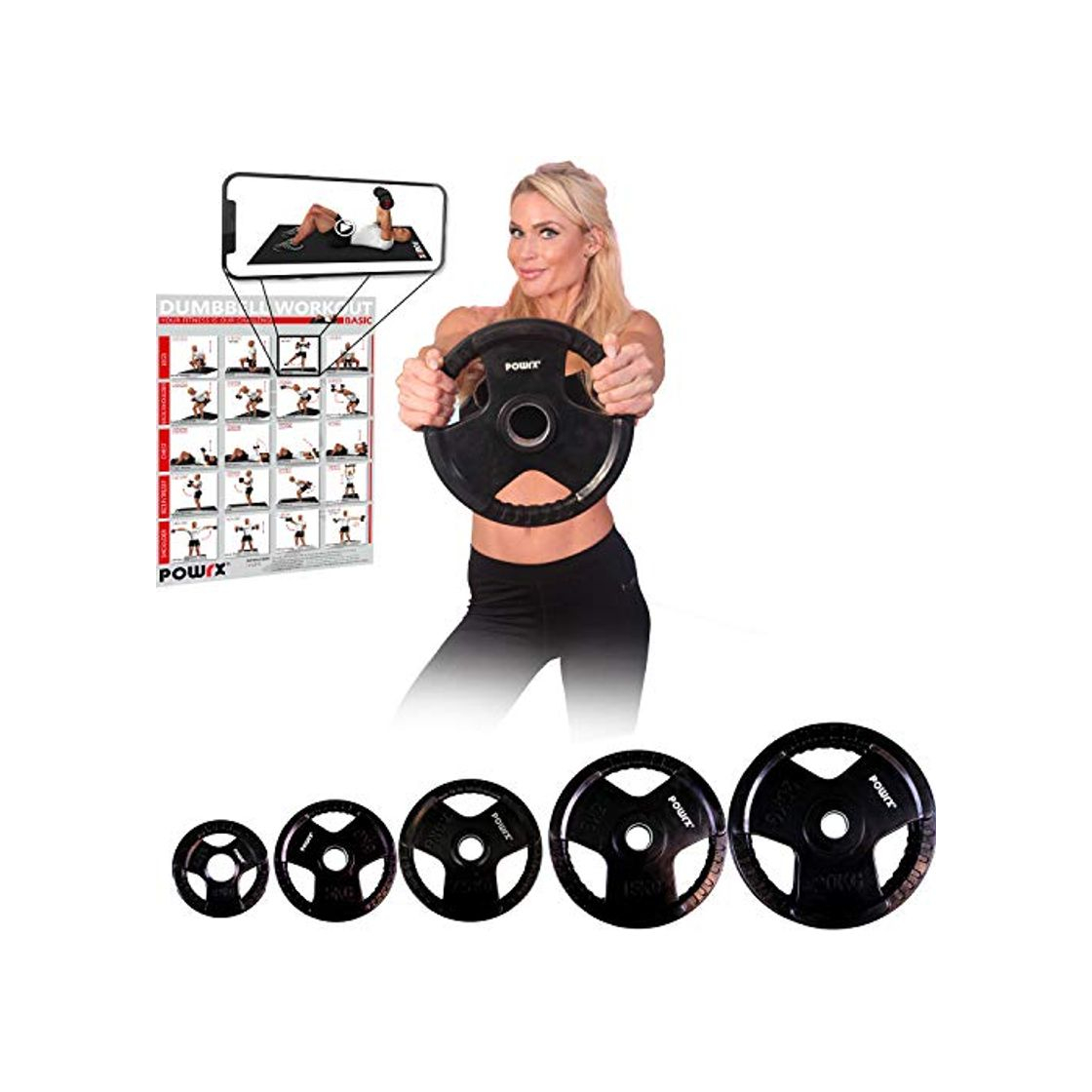 Producto POWRX Discos olímpicos 20 kg Set