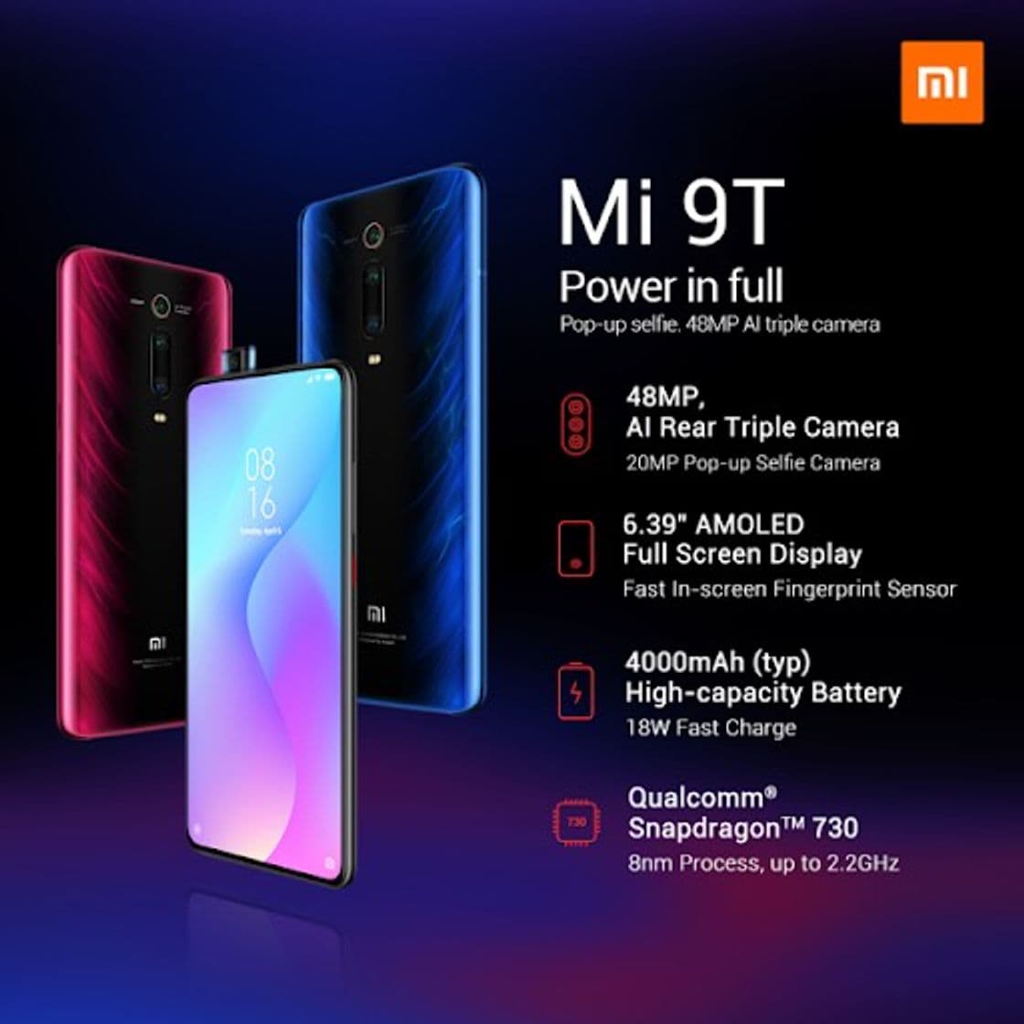 Electronic Xiaomi Mi 9T - Smartphone con Pantalla AMOLED Full-Screen de 6,39" (Selfie