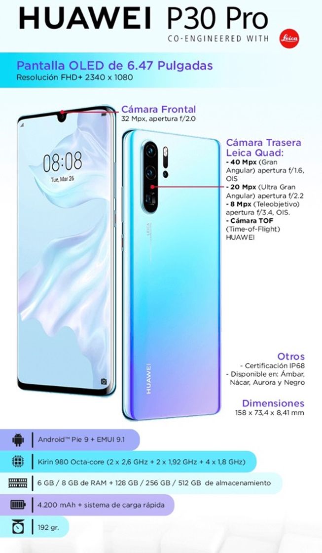 Product Huawei P30 Pro - Smartphone de 6.47"