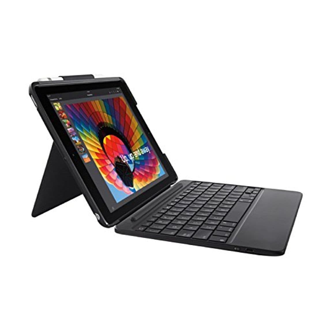 Place Logitech Slim Combo Funda para iPad con Teclado Inalámbrico Bluetooth Extraíble Retroiluminado,