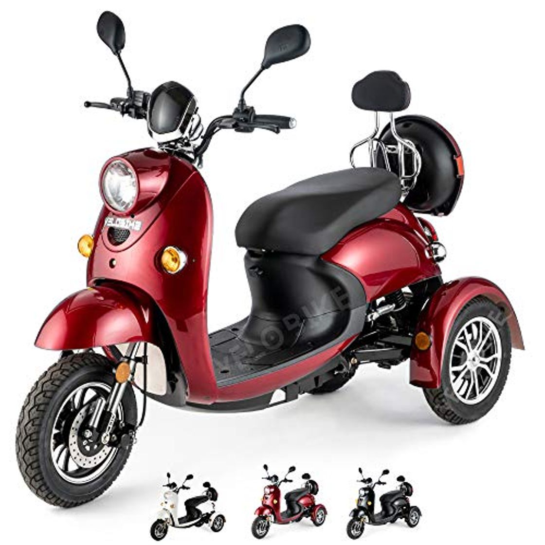 Producto VELECO Scooter eléctrico Adulto E-Scooter 1200W Retro Vespa Moto Ciclomotor 45km/h Blanco