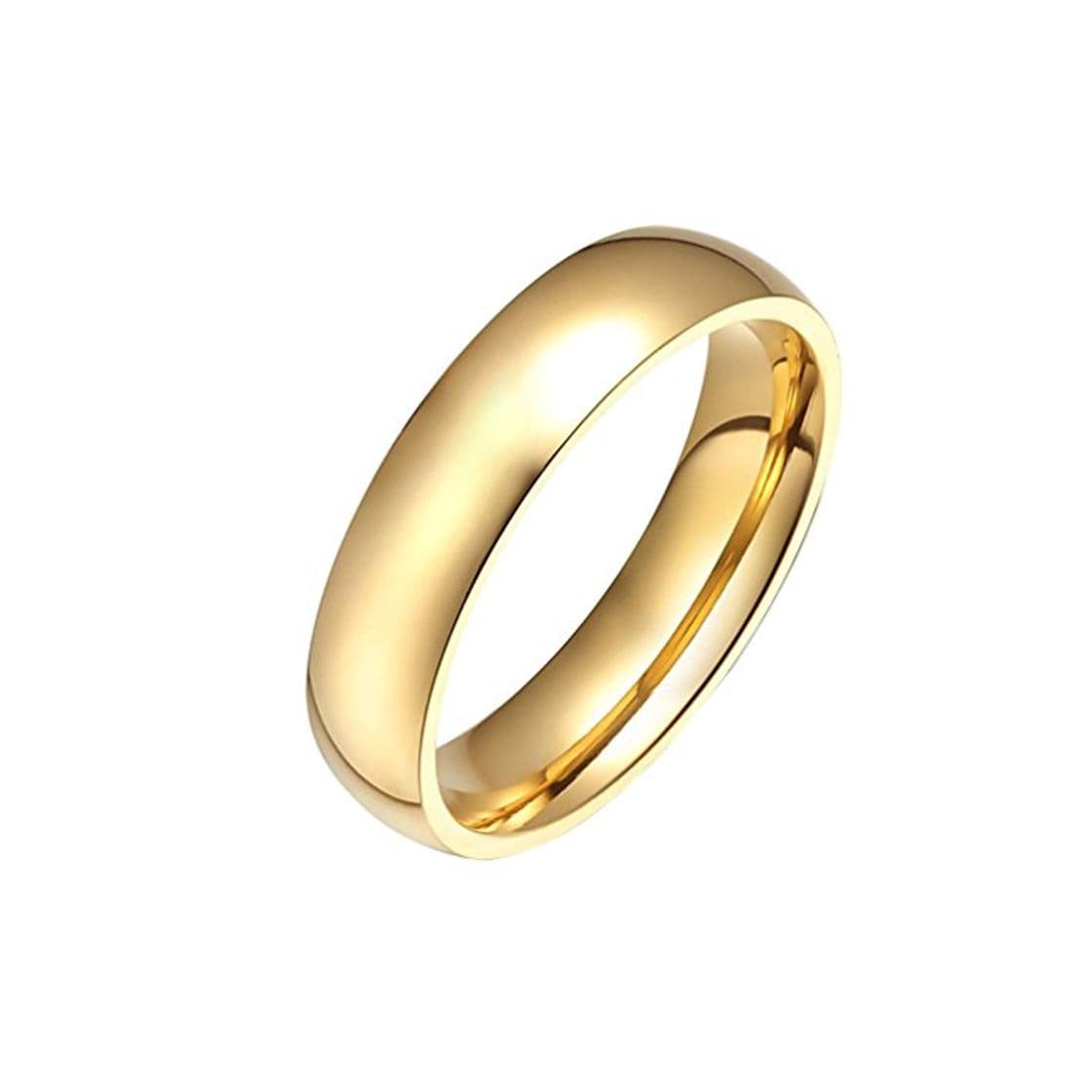 Moda HIJONES Joyería Mujeres Acero Inoxidable 18K Oro Anillo Plateado Talla 14