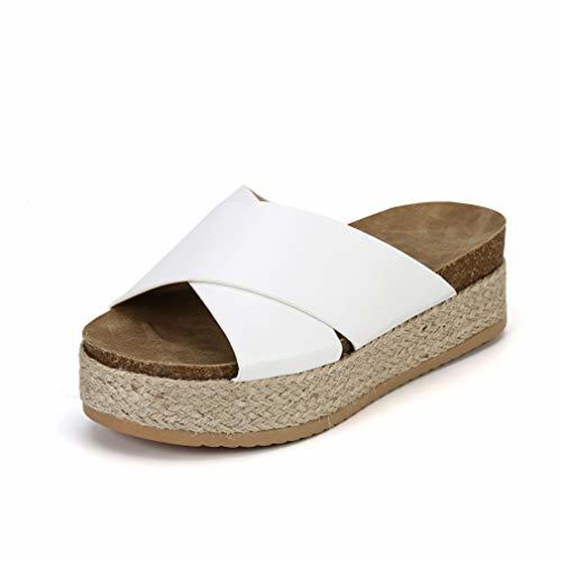 Moda Mujer Sandalias Plataforma Chanclas Verano Ante Sandalias de Vestir Tacon 6CM Planas