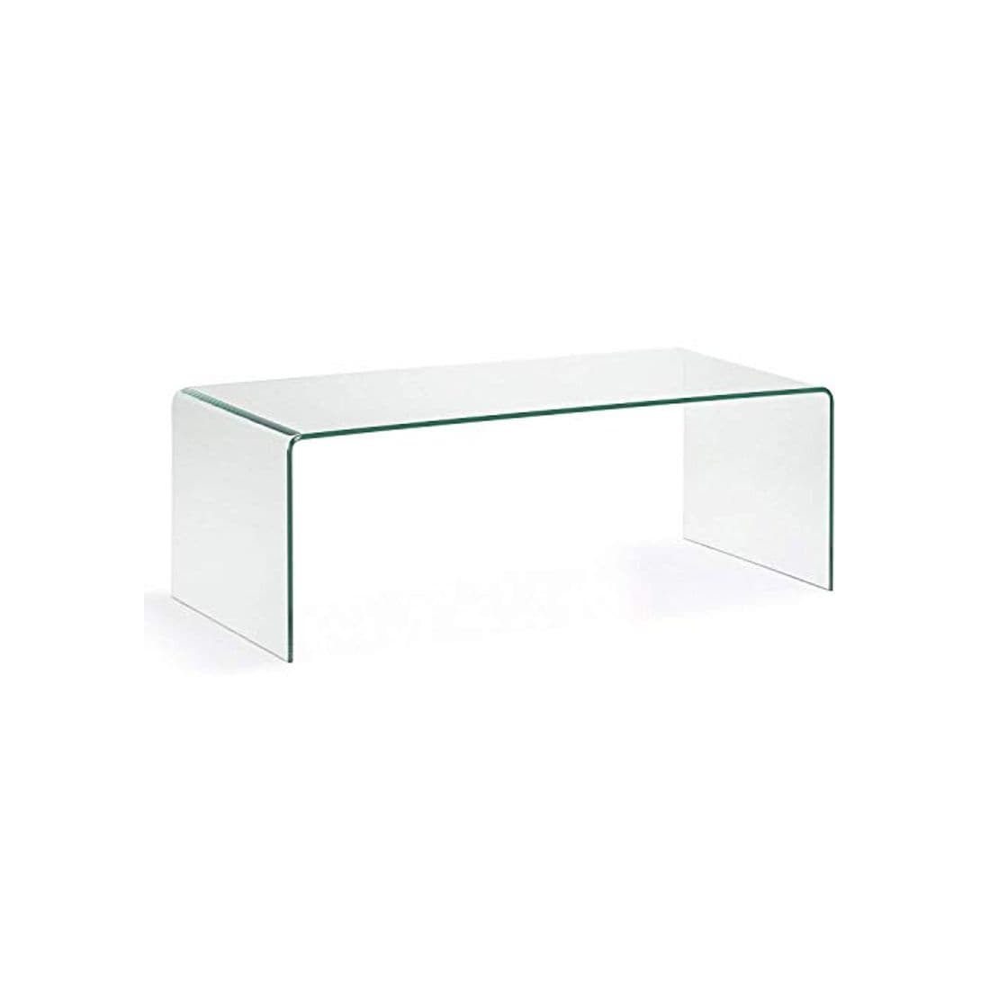 Home HOGAR 24 Mesa de Centro Cristal Curvado De Una Pieza