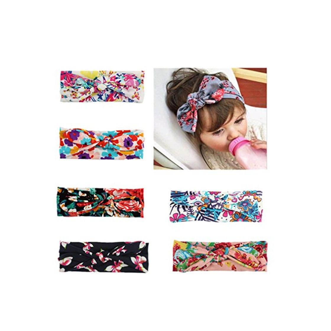 Product CHSEEA 6PCS Niños Sombrero Beanie Gorras Elásticas Caliente de Punto Arco Venda De Pelo Bebe Vinchas Diadema Turbante Cintas para El Pelo Niñas Accesorios para El Cabello #2