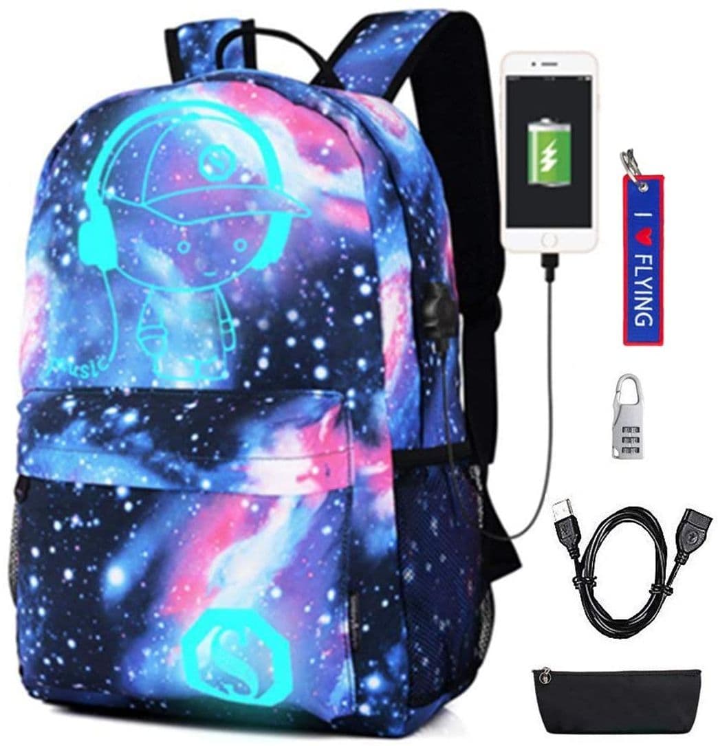 Product Mochila Luminosa Mochilas con Puerto de Carga USB Mochila para Estudiantes Cool