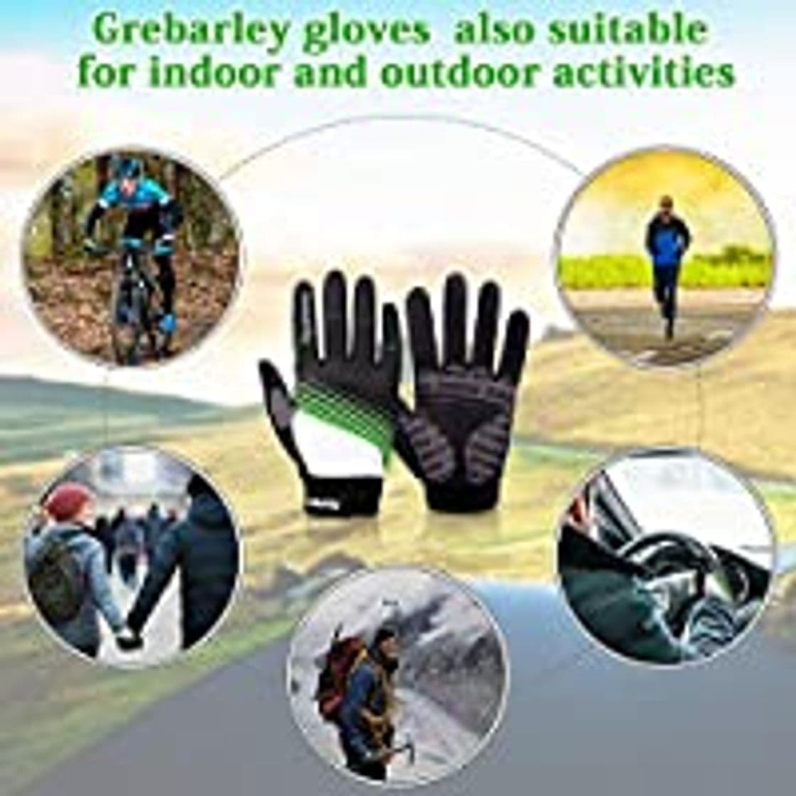 Producto Grebarley Guantes de Ciclismo Bicicleta Montaña-Acolchados Bicicleta de Carretera de Hombres Mujeres