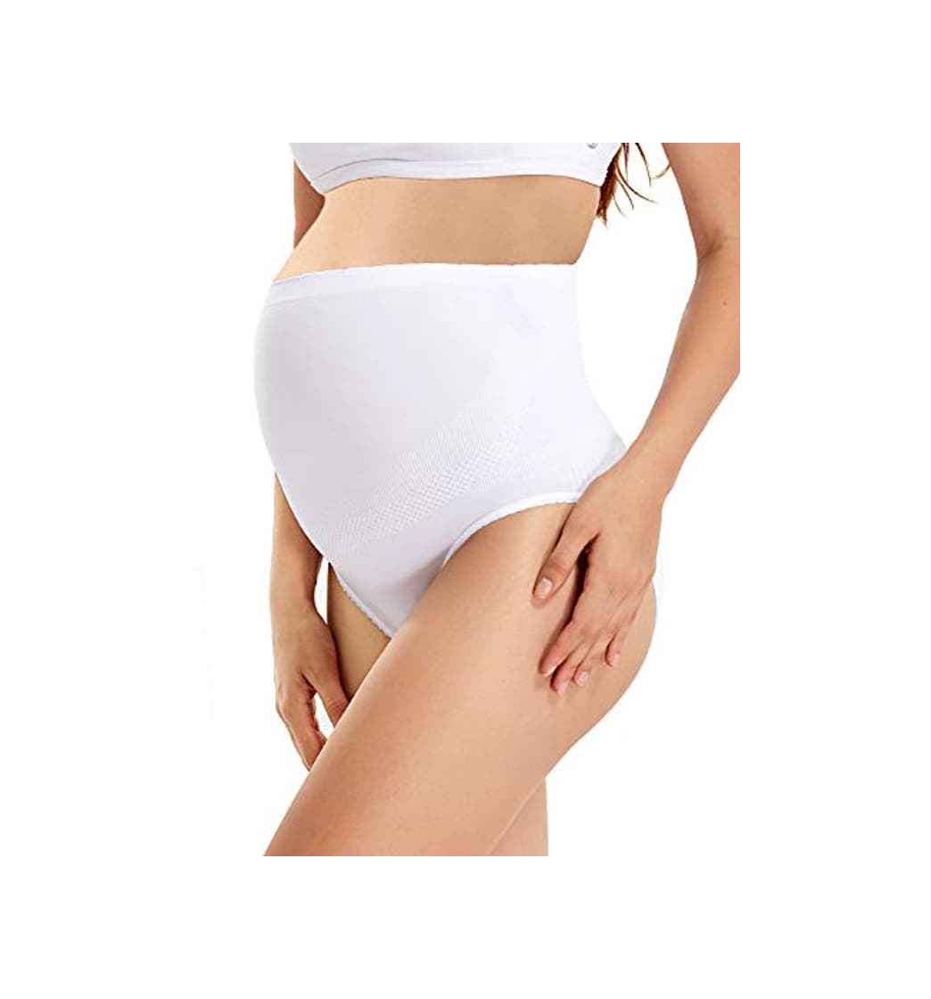 Product Gratlin Braguitas para Premamá Ropa Interior de Maternidad sin Costura Blanco S