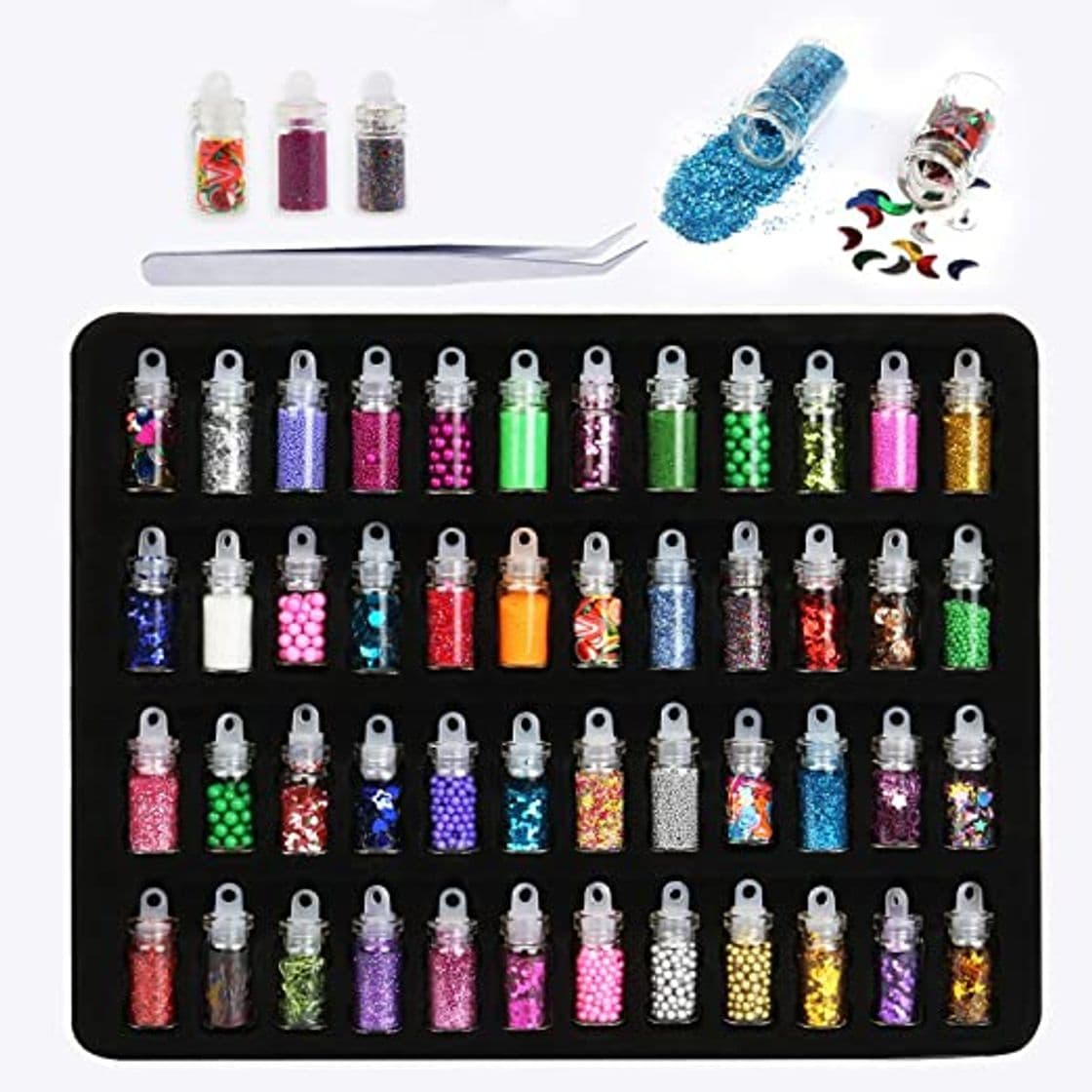 Product 48 Botellas De Uñas Pegatina Elegante Manicura Del Arte DIY Brilla Lentejuelas Consejos De Decoración