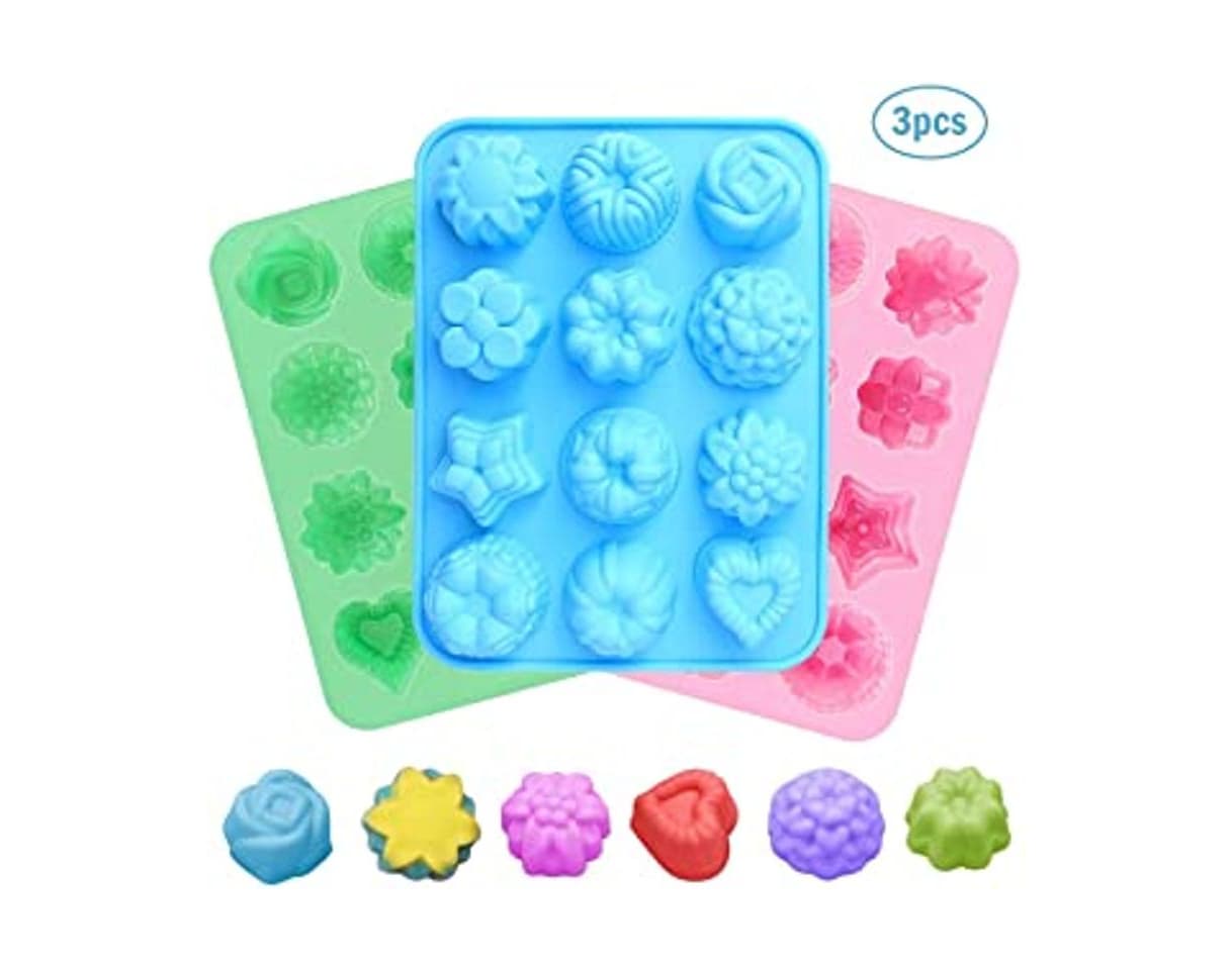 Product SUNSK Molde de Pastel de Silicona 12 cavidades 3D Molde de Flores