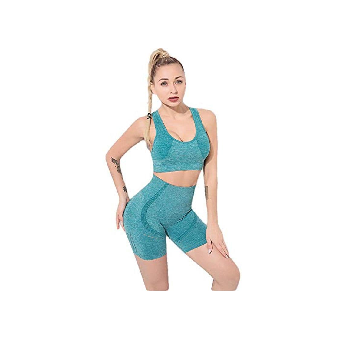 Fashion Conjunto Deportivo Mujer Yoga Mujer Fitness Conjunto De Yoga Sin Costuras De Verano para Mujer Ropa De Entrenamiento Pantalones Cortos De Gimnasio Sujetador Deportivo De Fitness Traje Deportiv