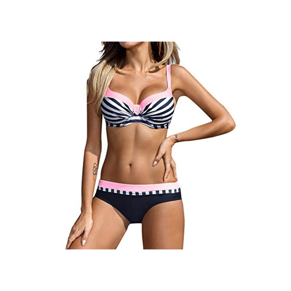 Fashion Vectry Traje de Baño Mujer Tallas Grandes Bikinis Victoria Secret Bikinis Victoria Secret Bañador Mujer 2019 Bañadores de Mujer Dos Piezas Sexy Tankini Push Up Traje de Baño Rosado