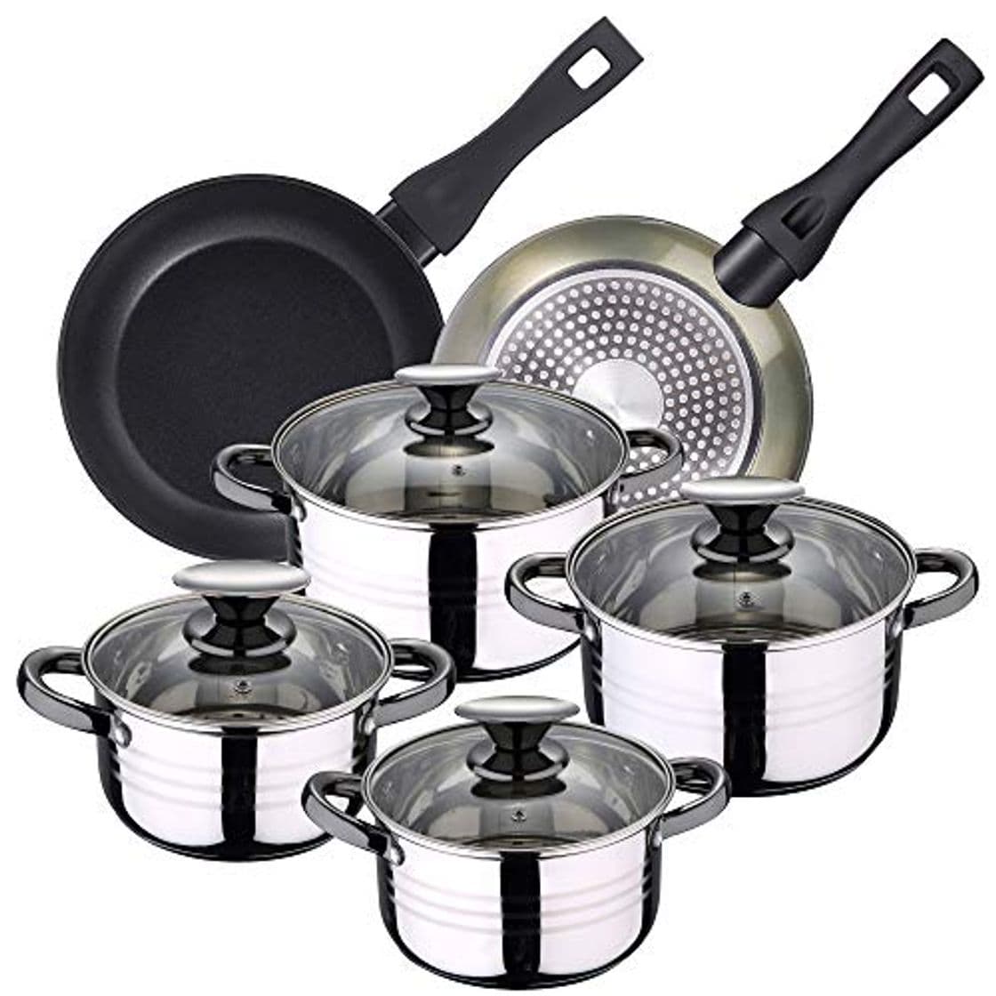 Producto Bergner PK1925 batería de Cocina 4 cacerolas con Tapas de Vidrio, más