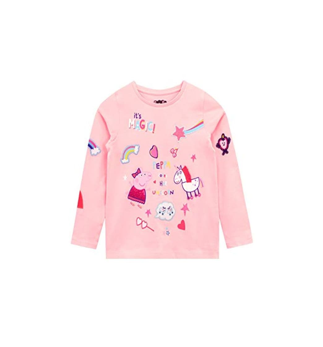 Fashion Peppa Pig Camiseta de Manga Larga para niñas Unicornio Rosa 18