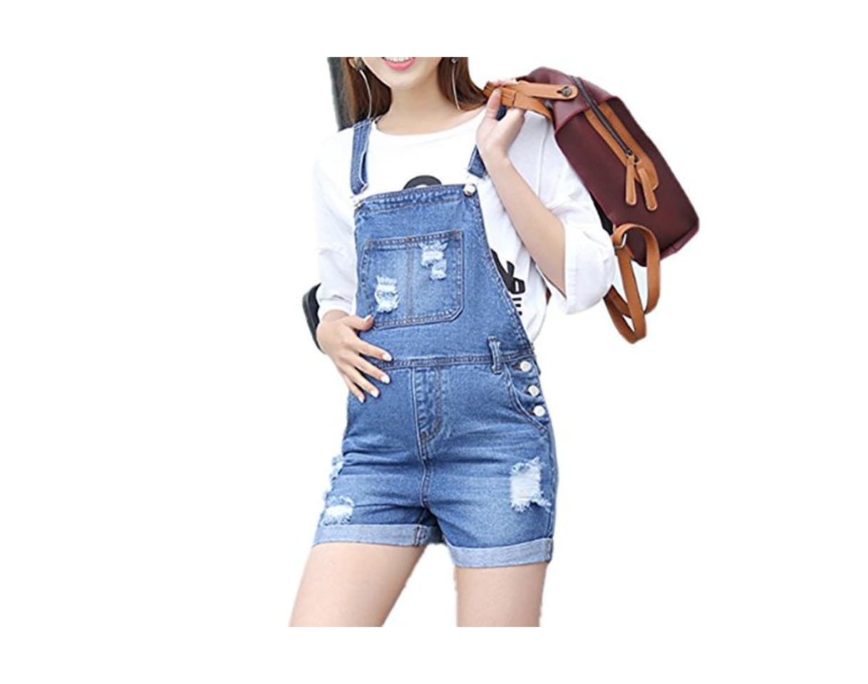 Fashion Moda Mujer Embarazada Shorts Correa Summer Cowboy Hole Jumpsuit