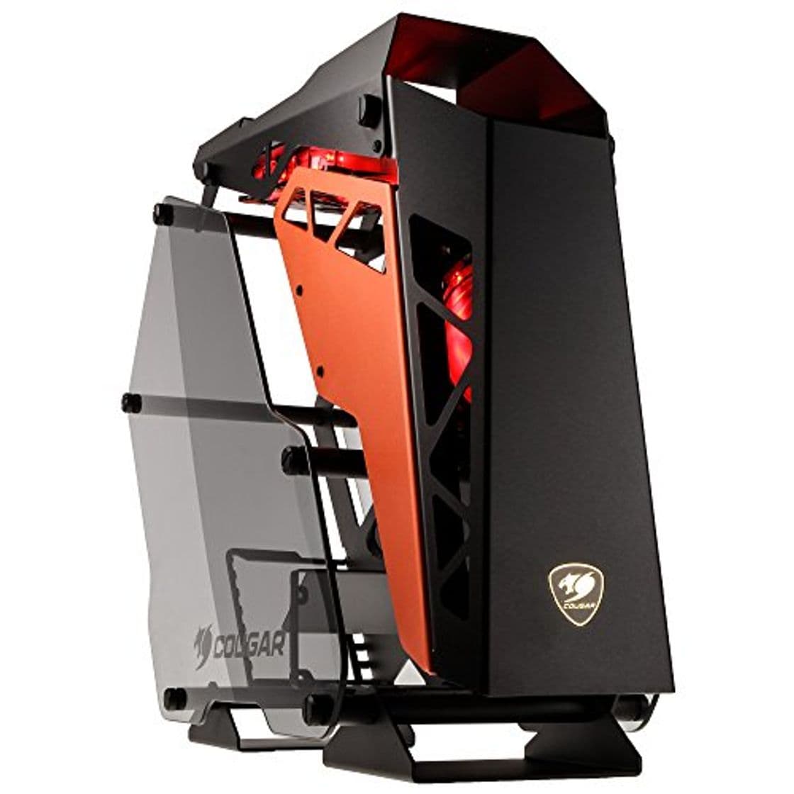 Electronic COUGAR Gaming Conquer Midi-Tower Negro, Naranja - Caja de Ordenador