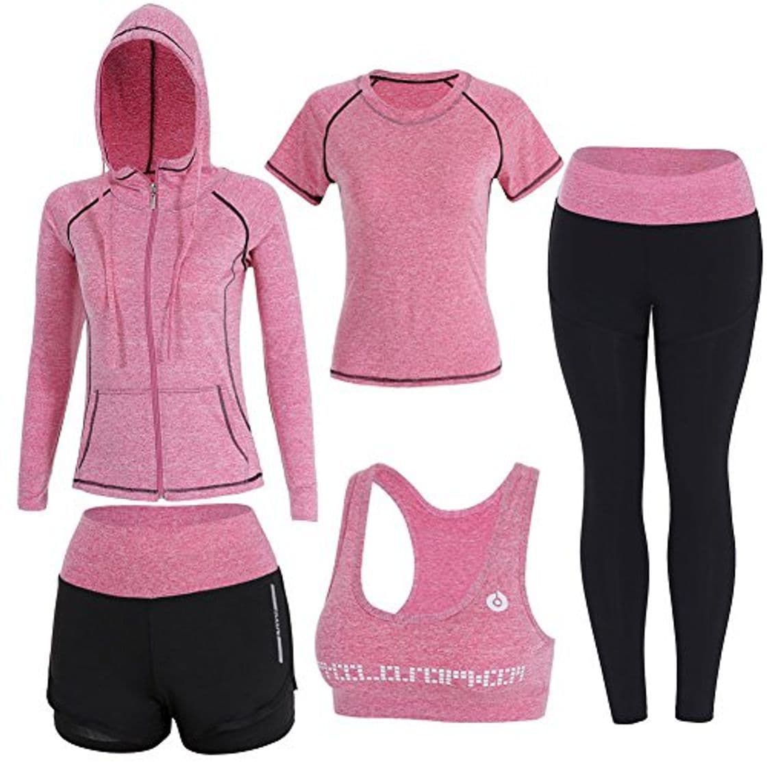 Producto BOTRE 5 Piezas Conjuntos Deportivos para Mujer Chándales Ropa de Correr Yoga