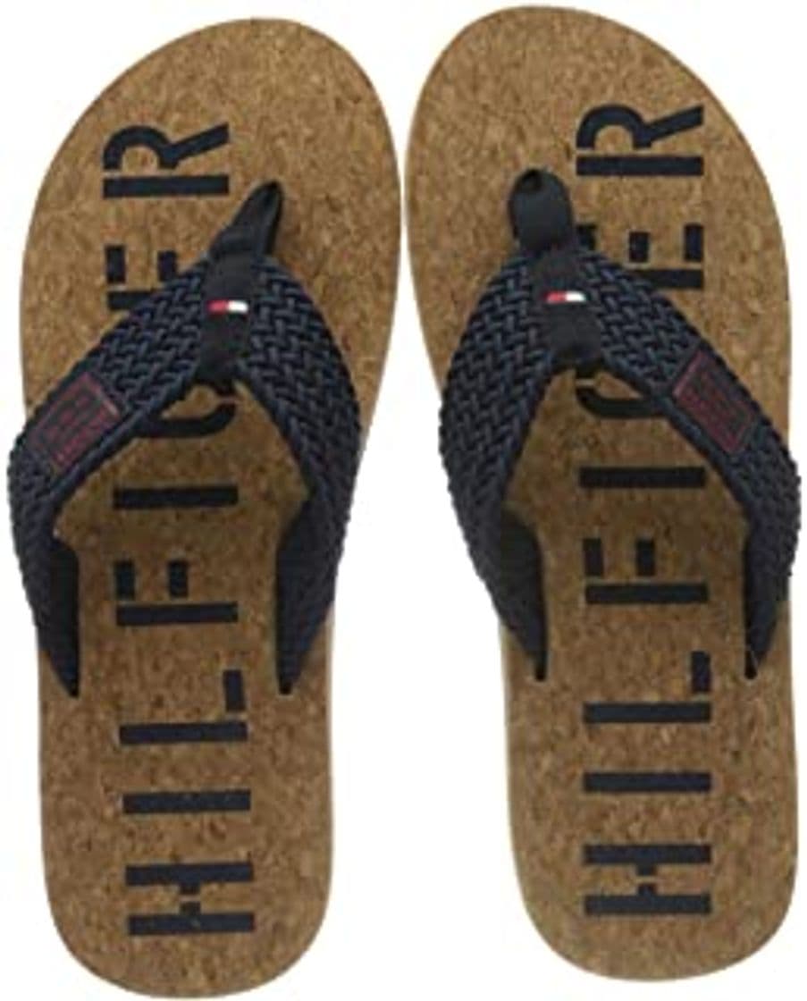 Fashion Tommy Hilfiger Casual Cork Beach Sandal, Sandalias con Punta Abierta para Hombre,