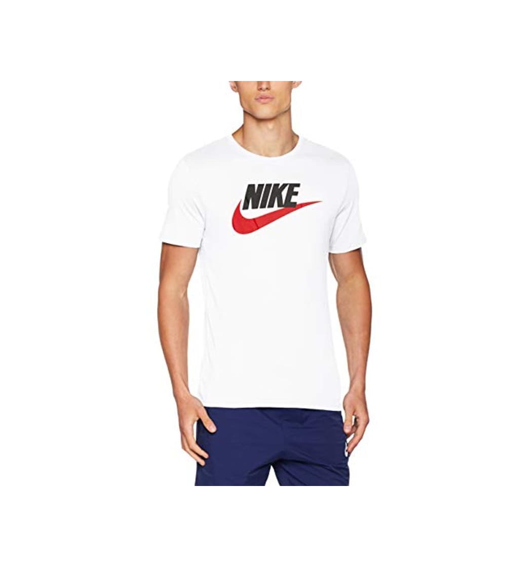 Moda NIKE M NSW tee Icon Futura Camiseta de Manga Corta, Hombre, White/Black/