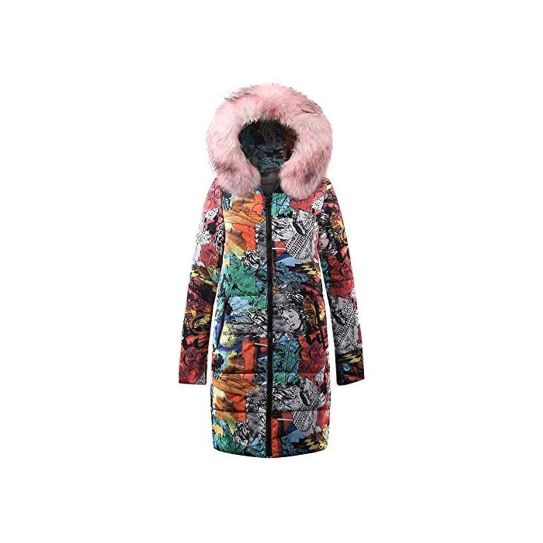 Moda Huixin Damas Abrigo Acolchado Invierno Largo Chaqueta Acolchada Moda Vintage Impresión Floral