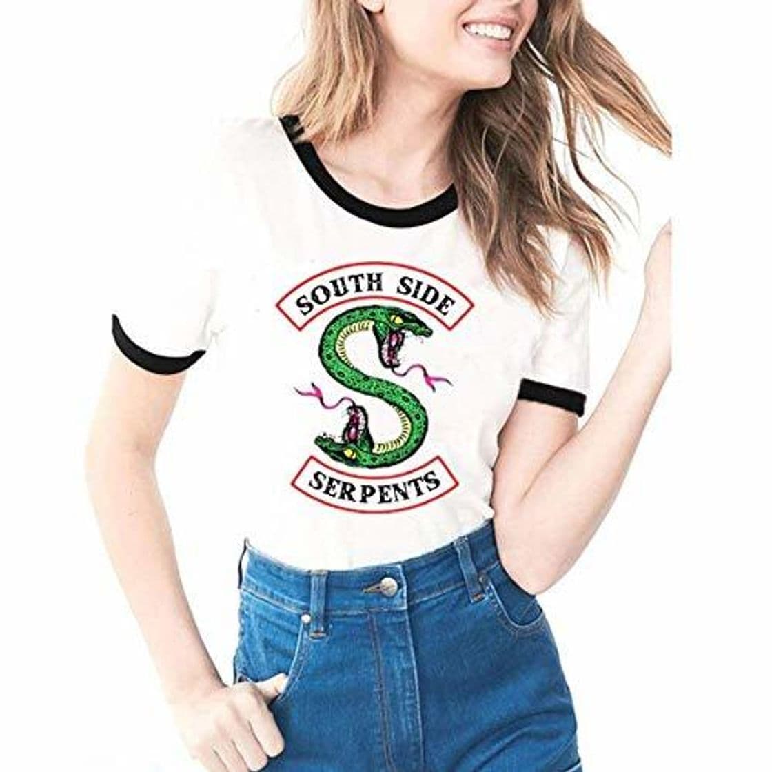 Fashion Tejido Modal Suave y Confortable Riverdale-South Side Serpents Imprimiendo Camisetas de Manga