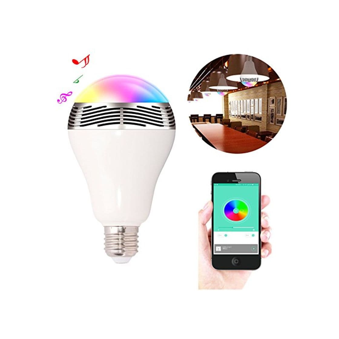 Product ewtto bluetooth remoto inteligente reproductor de música bombilla LED lámpara luz para noche fiesta