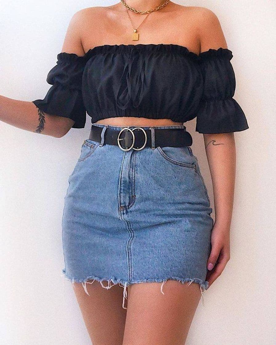 Moda Bellisimo crop top con falda 😍