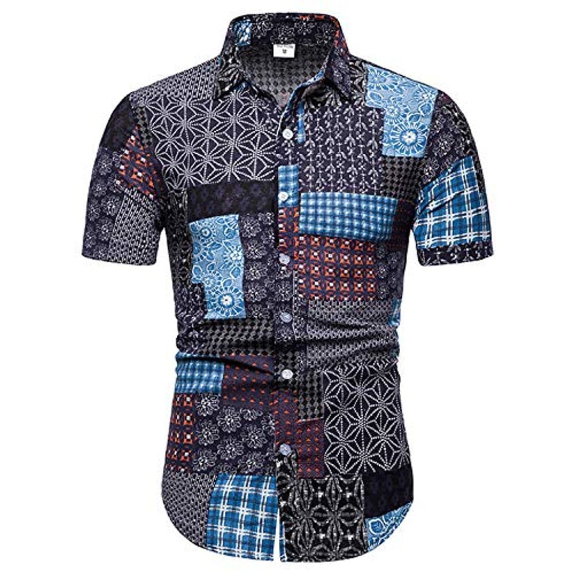 Moda Jinyuan Camisa De Flores De Verano para Hombres Camisa Delgada De Manga