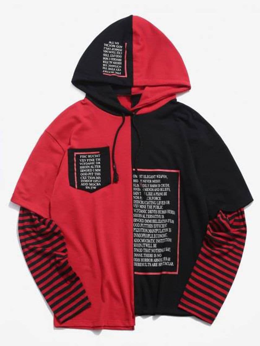 Moda Sudadera Con Capucha De Estampado De Letras De Dos Piezas