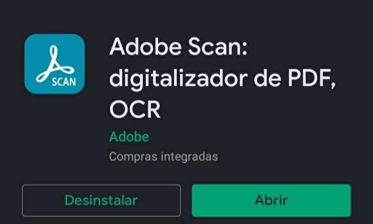 App Adobe scan  : escaner de pdf