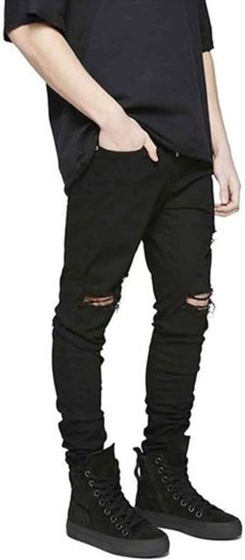 Fashion Hungson Man's Ripped Slim Fit Skinny Destroyed Distressed 