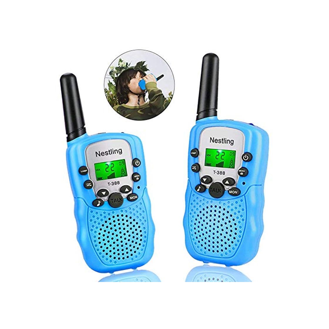 Product Nestling Walkie Talkie Niños Pantalla LCD de 8 Canales Linterna incorporada VOX