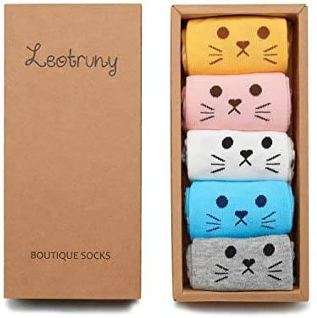 Fashion Leotruny - Calcetines coloridos para mujer, diseño de gato  