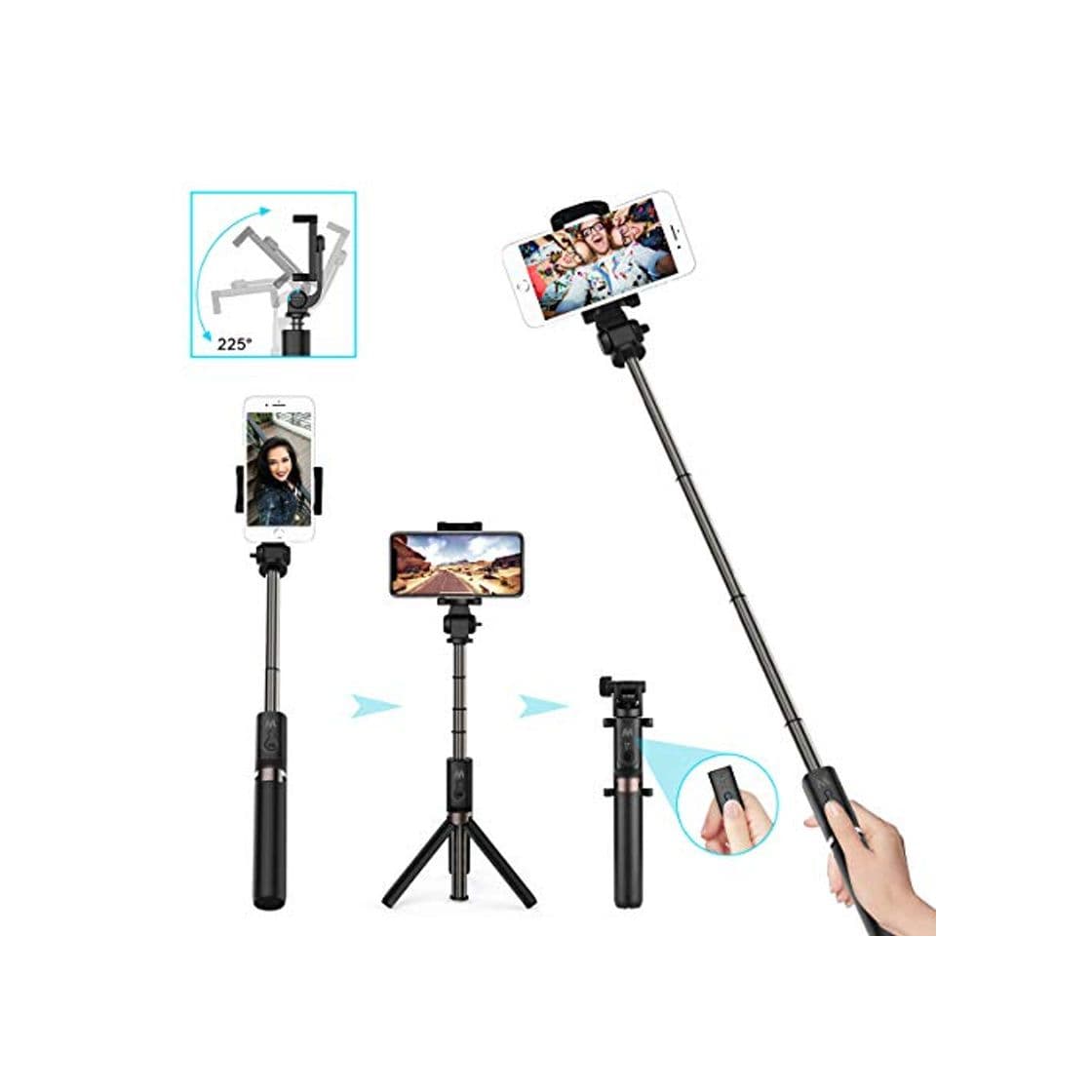 Product LATEC Palo Selfie Trípode Bluetooth 3 en 1 Mini Bolsillo Monopie Extensible