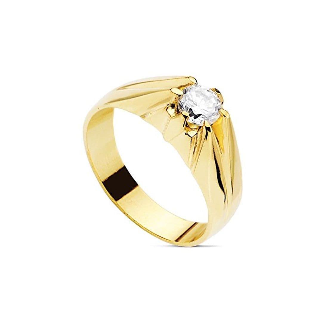 Producto Solitario oro 18k caballero macizo centro circonita [AB4784]