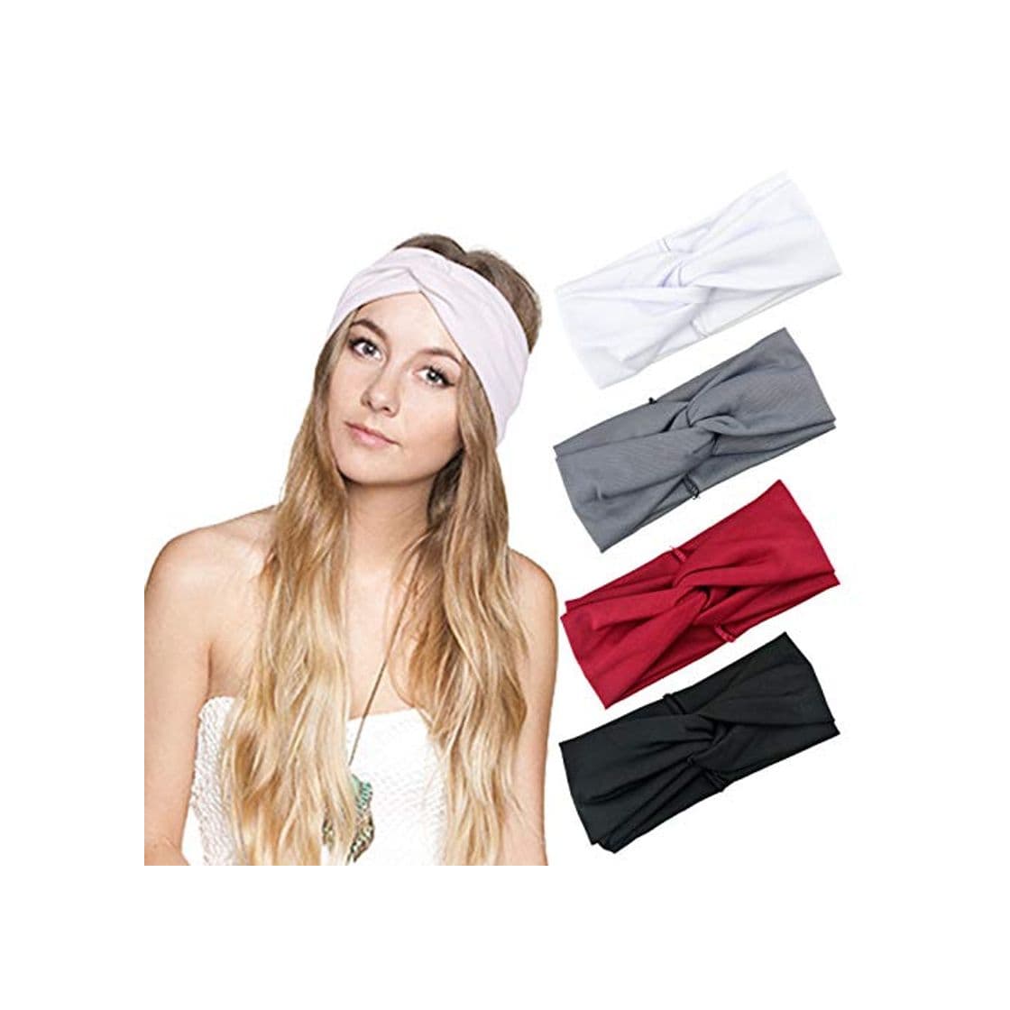 Producto DRESHOW 4 Piezas Diadema Para Mujer Turbante Bohemia Elástico Cinta Banda para El Cabello Diadema Accesorios Para El Cabello