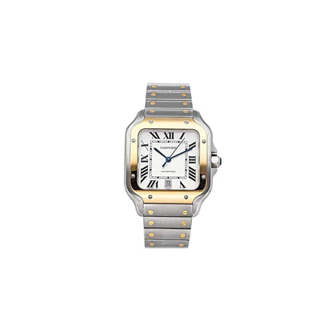 Producto Cartier Santos Reloj automático plateado con esfera de acero y oro amarillo de 18 quilates para hombre W2SA0006