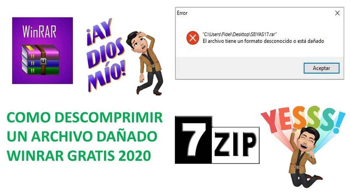 App Como reparar y descomprimir archivos winrar 2020 con 7-Zip