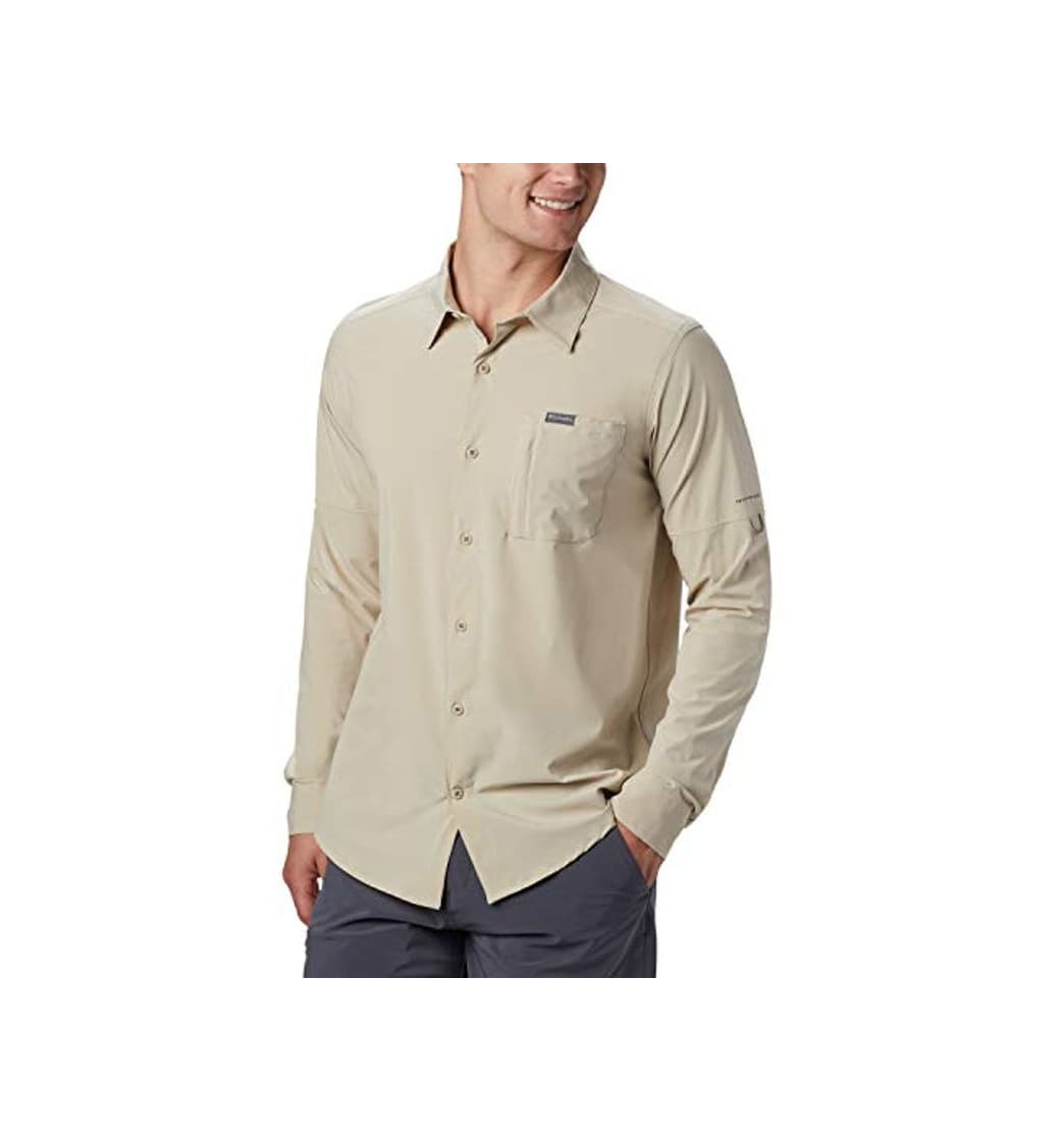 Fashion Columbia Triple Canyon Camisa de Manga Larga Monocolor, Hombre, Beige