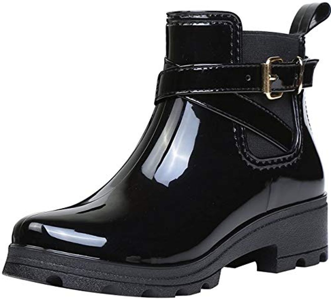 Moda Botas de Agua Bota de Goma Mujer Impermeable lluvia Zapatos Tobillo Casual