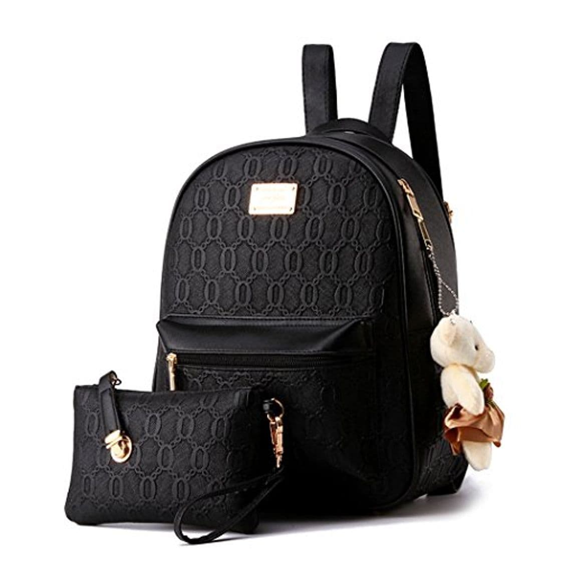 Fashion DEERWORD Para mujer Bolsos mochila Bolsos bandolera Carteras de mano Mochila escolar Bolsa para portátil Cuero Fekete