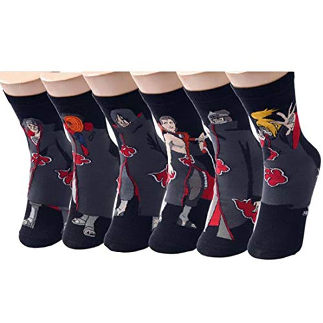 Product Jintong 6 Pares Mujeres Hombres Calcetines Harajuku Naruto Akatsuki Cosplay Props Calcetín