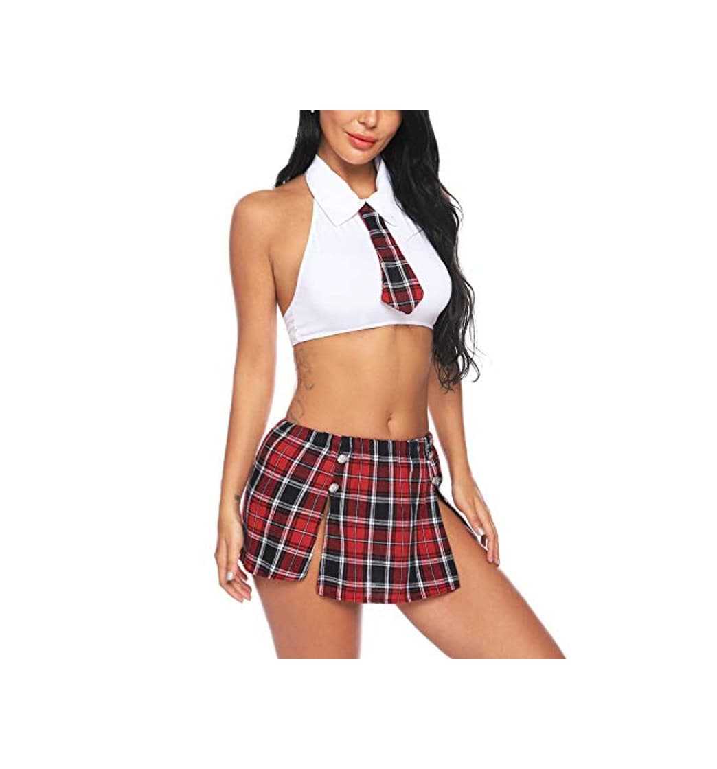 Fashion Aibrou Sexy Disfraz Mujer Estilo Colegiala Uniforme Escolar Picardias Mini Schoolgirl Lingerie Interior Disfraza Conjuntos de Lencería