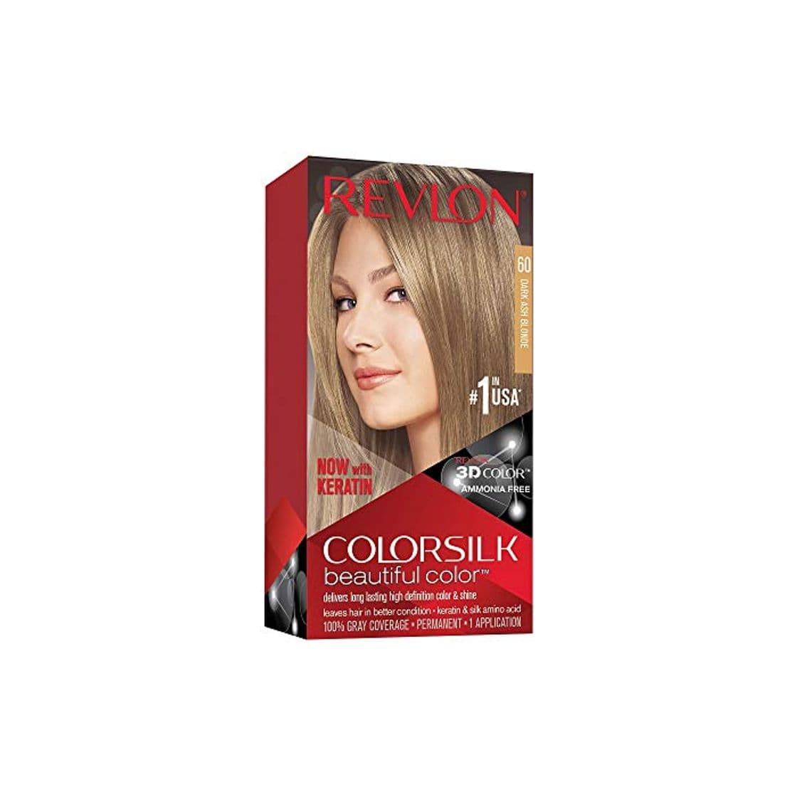 Product Revlon ColorSilk Tinte de Cabello Permanente Tono #60 Rubio Cenizo Oscuro