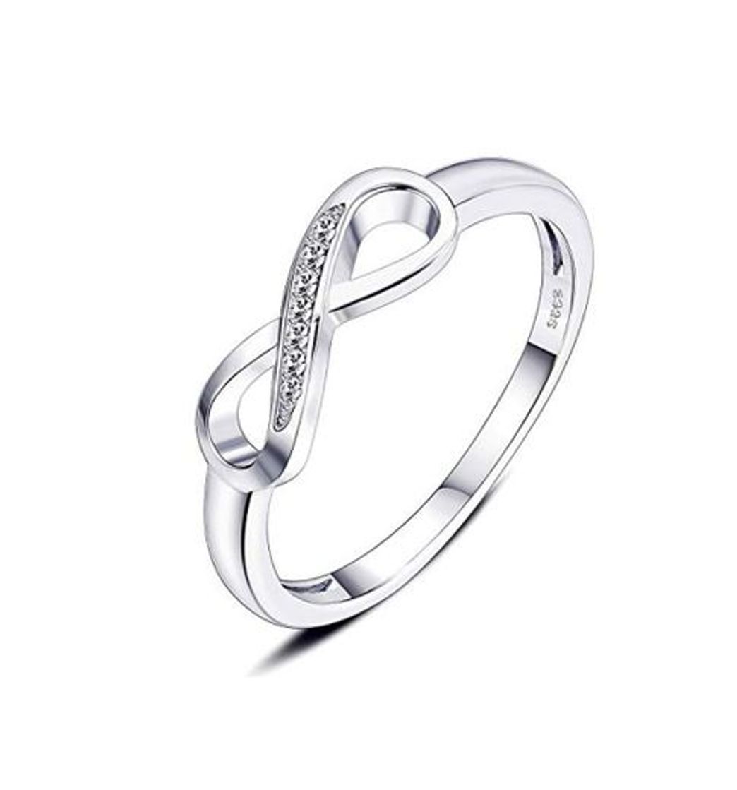 Moda sailimue Plata de Ley 925 Infinito Anillos para Mujer Chicas Anillo Amor