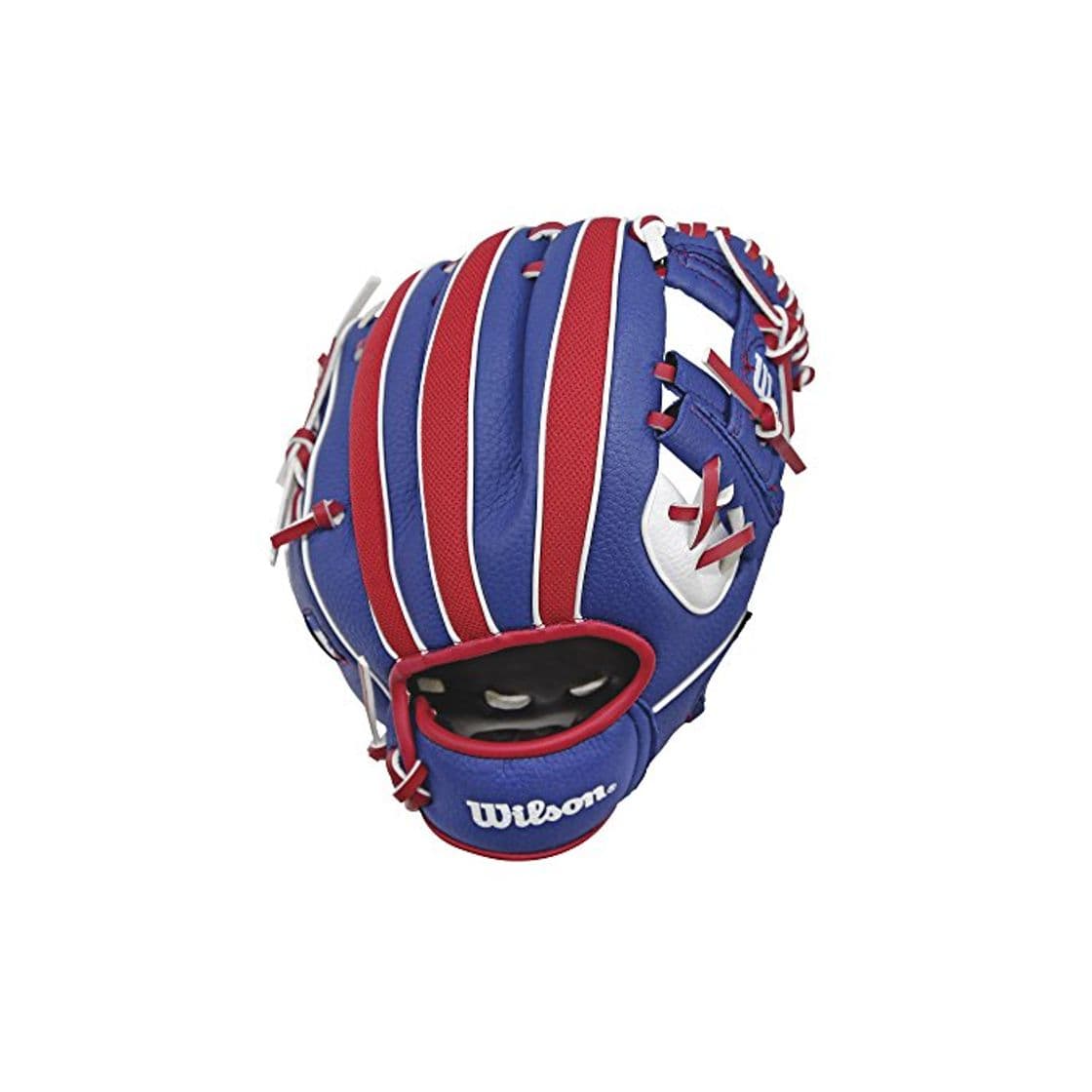 Product Wilson WTA02RB16MLB Guante de béisbol A200 MLB Diestro Material EVA, Unisex-Adult, Royal/Red/White,