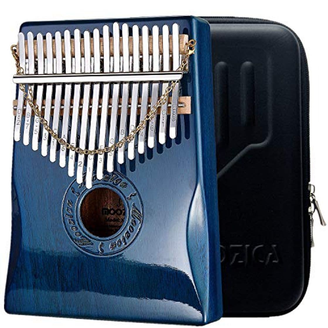 Producto Moozica 17 teclas Kalimba piano de pulgar, Madera de caoba sólida profesional