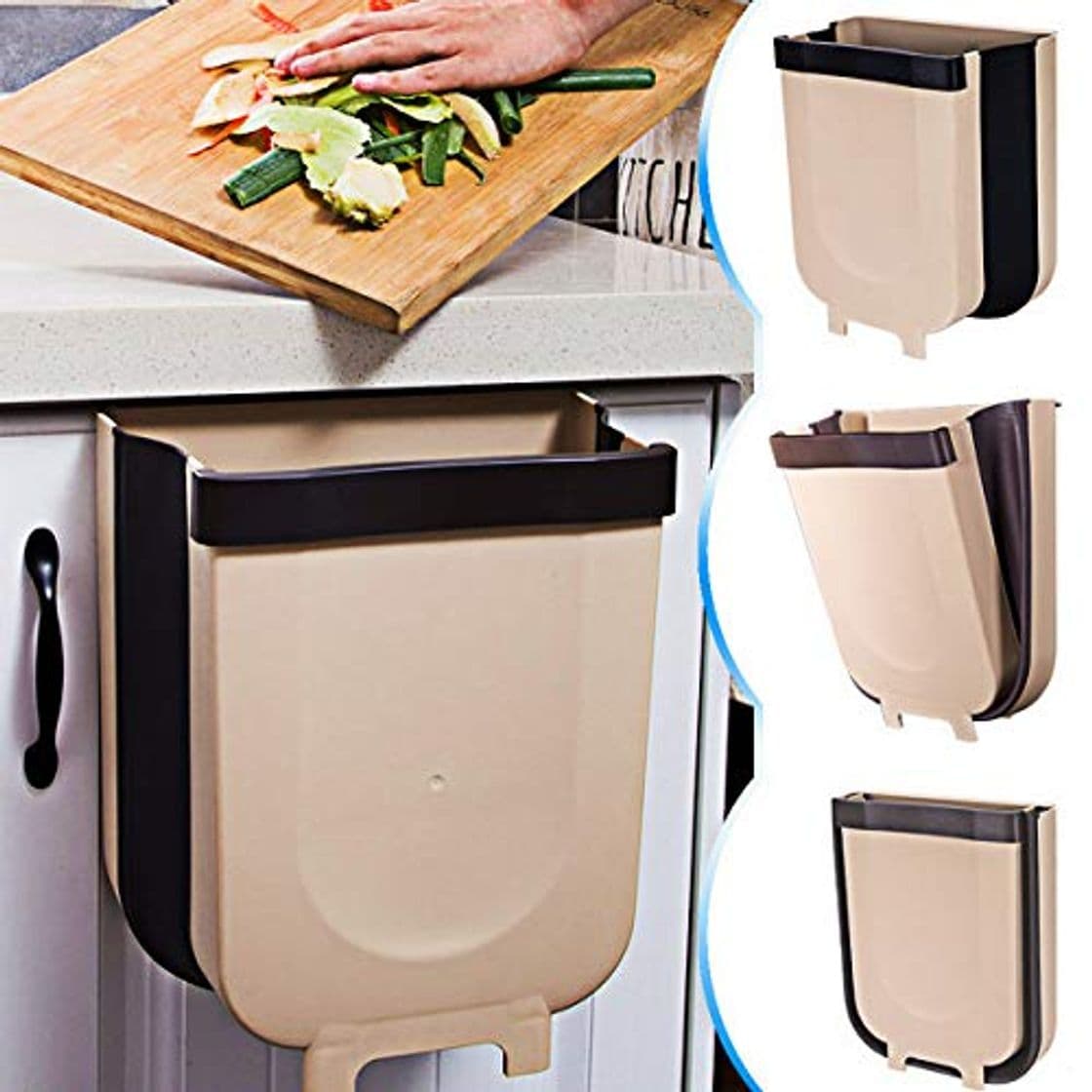 Lugar TTMOW Cubos de Basura Plegable Colgando para la Cocina, Coche 9L